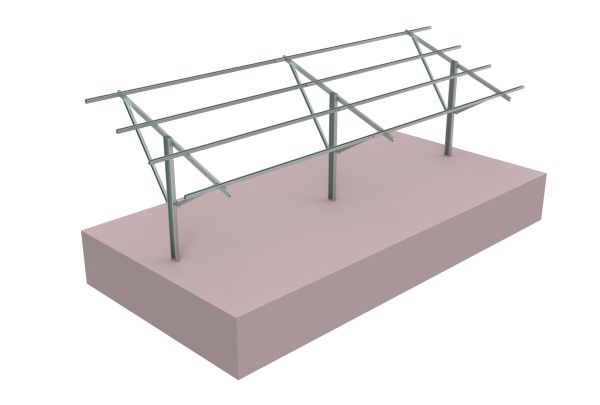鋼製地面レールを 1 つずつ梁に固定します。