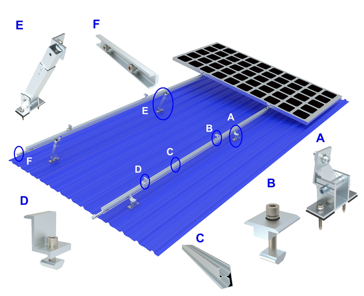 陽極酸化処理された調整可能なルーフマウントシステム